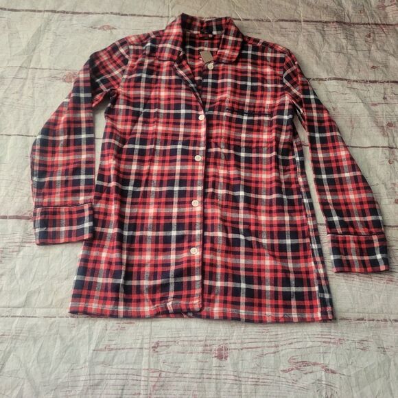 J. Crew Plaid Flannel Pajama Set Size  XXS NWT - Picture 1 of 6